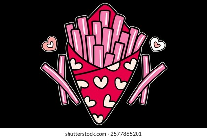 Funny Valentine's Day Design for French Fry Lovers Who Always Choose Fries Before Guys