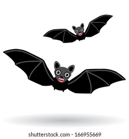 Funny vampire bat on a white background. vector