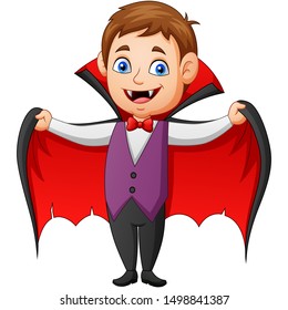 Funny vampire cartoon. Vector illustration 