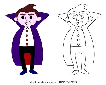 Funny Vampire Coloring Page Stock Vector Stock Vector (Royalty Free ...