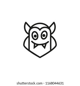 Funny vampire line icon. Fangs, demon, Dracula. Costume concept. Vector illustration can be used for topics like Halloween, night party, cartoon