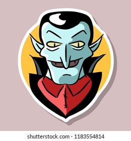 funny vampire vector sketch halloween sticker