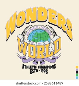 Funny varsity slogan design with bright soft colors