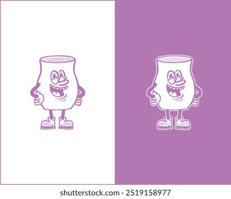 Funny Vase Cartoon with Purple Color Palette Icon and Illustration for Merchandise TShirts Posters Logos Web Design and Home Decor Projects