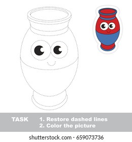 Funny Vase. Dot to dot educational game for kids.