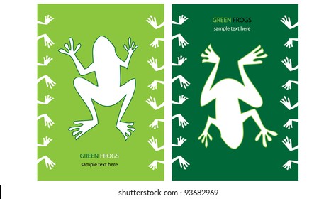 funny vector background with frog silhouettes and place for your text