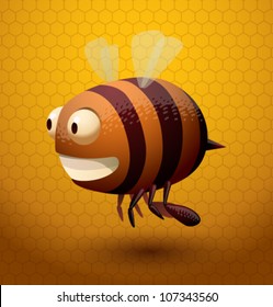 Funny vector bee 01