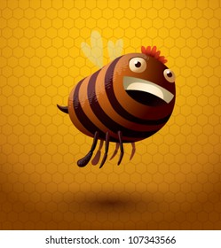 Funny vector bee 03