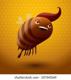 Funny vector bee 04