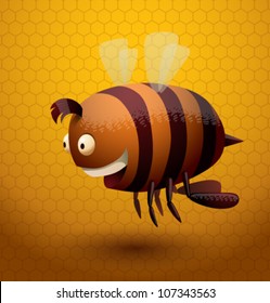 Funny vector bee 05