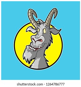 funny vector cartoon  character goat 