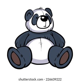 Funny vector cartoon colorful panda isolated background