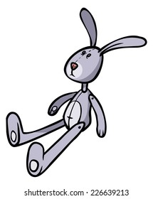 Funny vector cartoon colorful rabbit isolated background