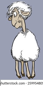 Funny vector cartoon colorfull sheep isolated background