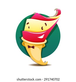 Funny vector cartoon ice cream
