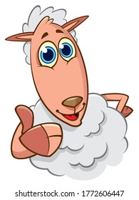 Funny vector cartoon sheep emotions 