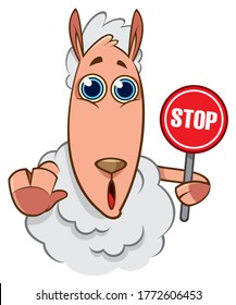 Funny vector cartoon sheep emotions 