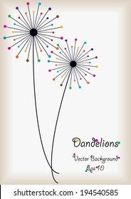funny vector dandelions