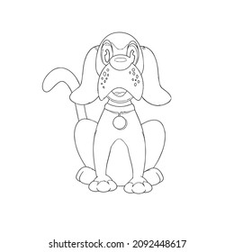 Funny vector dog Illustrations and clipart, Face vector stock, hand black wite stock drawing arts any coloring book and kdp