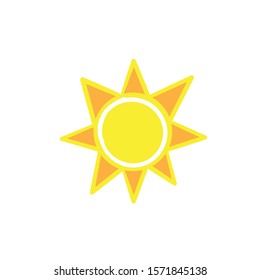 Funny vector doodle suns illustration. With Hand drawn set isolated