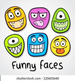 Funny vector faces.