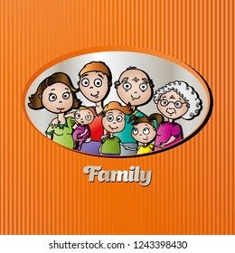 Funny vector family portrait