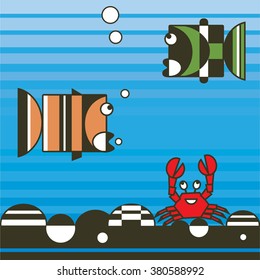 funny vector fish