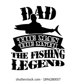 Funny Vector Fishing Quote Text and Illustration