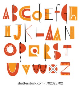 Funny vector font. Cartoon type