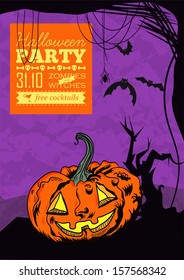 Funny vector Halloween poster