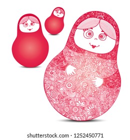 Funny vector hand drawn doll
