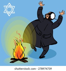 Funny vector Happy Lag Baomer holiday card. 