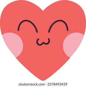 Funny vector heart. A face with emotions. Valentine's Day icons. For postcards, posters, stickers