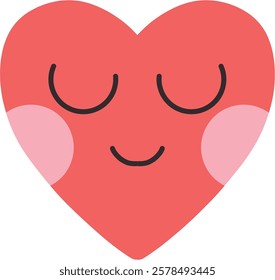 Funny vector heart. A face with emotions. Valentine's Day icons. For postcards, posters, stickers