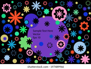 funny vector hippie flowers background