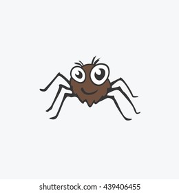 Funny vector icon spider. Flat Illustration for your design