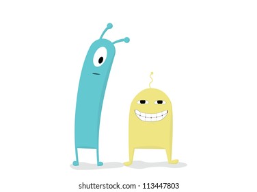 A funny vector illustration of an aliens