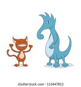 A funny vector illustration of an aliens
