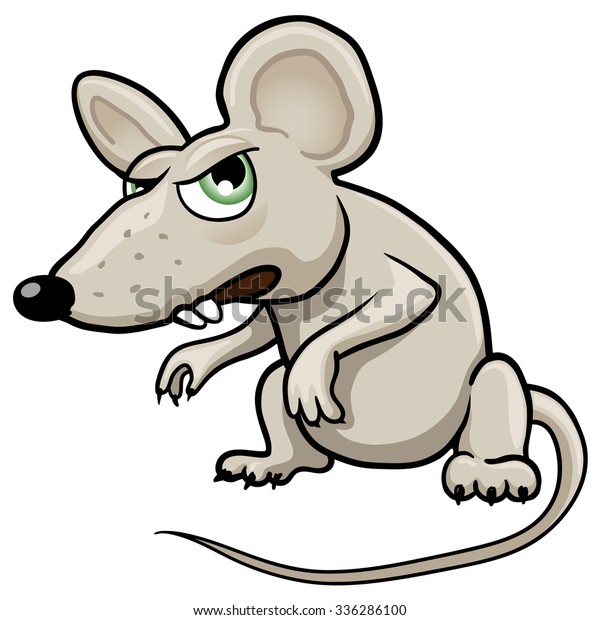 Funny Vector Illustration Angry Rat Isolated Stock Vector (Royalty Free ...