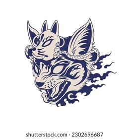  funny vector illustration of a cat