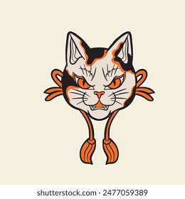 funny vector illustration of a cat	
