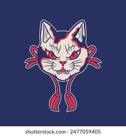 funny vector illustration of a cat	
