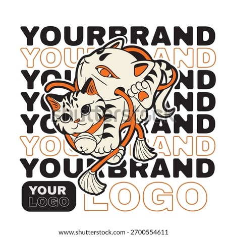 funny vector illustration of a cat	
