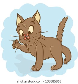Funny vector illustration cat