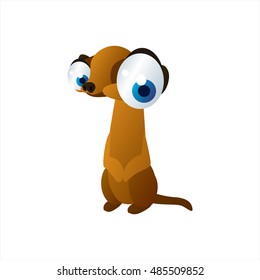 graciosa ilustración vectorial de un animal lindo. Caricatura Meerkat