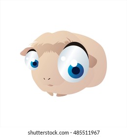 funny vector illustration of cute animal. Cartoon Guinea Pig