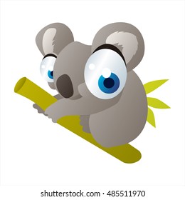 funny vector illustration of cute animal. Cartoon Koala