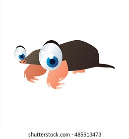 funny vector illustration of cute animal. Cartoon Mole