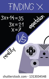Funny vector illustration design for people who know how hard is to fin 'x' button on a controller.
