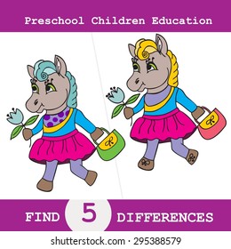 Funny Vector Illustration. Educational Game for Children